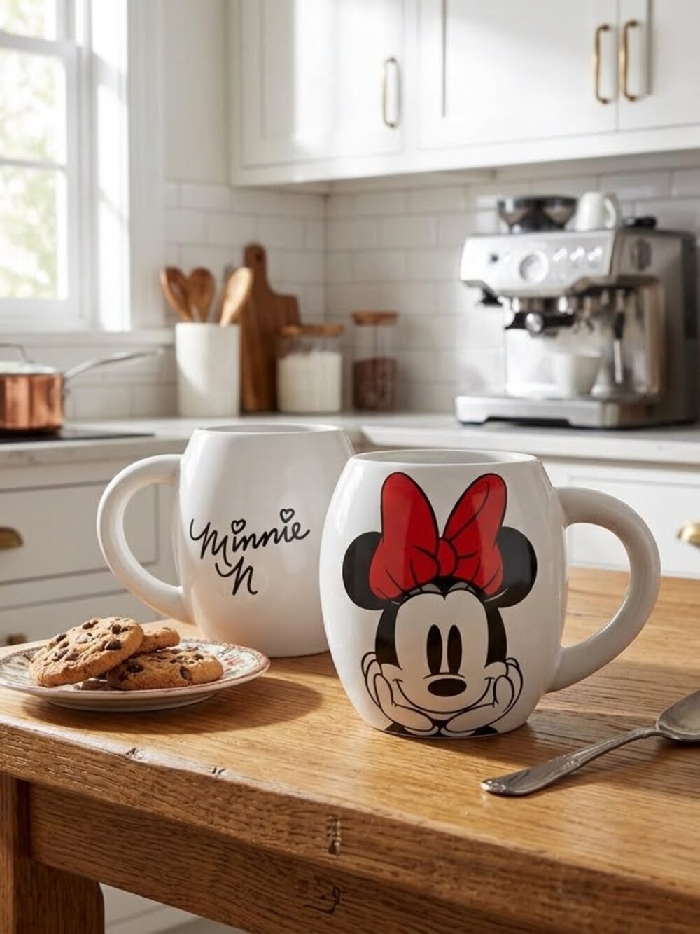 Disney Minnie Mouse Oval Ceramic Mug 18oz | NWOT | Bold Black/Red/White Characte